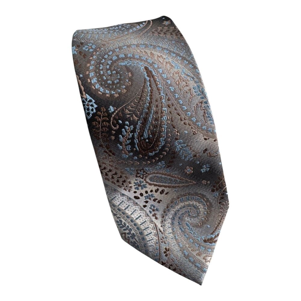 Mario Ferrari Tie Mens Silk Paisley Necktie Classic Formal Woven Business Dress